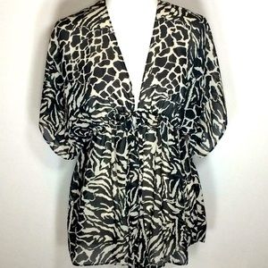 Sheer Animal Print Top
